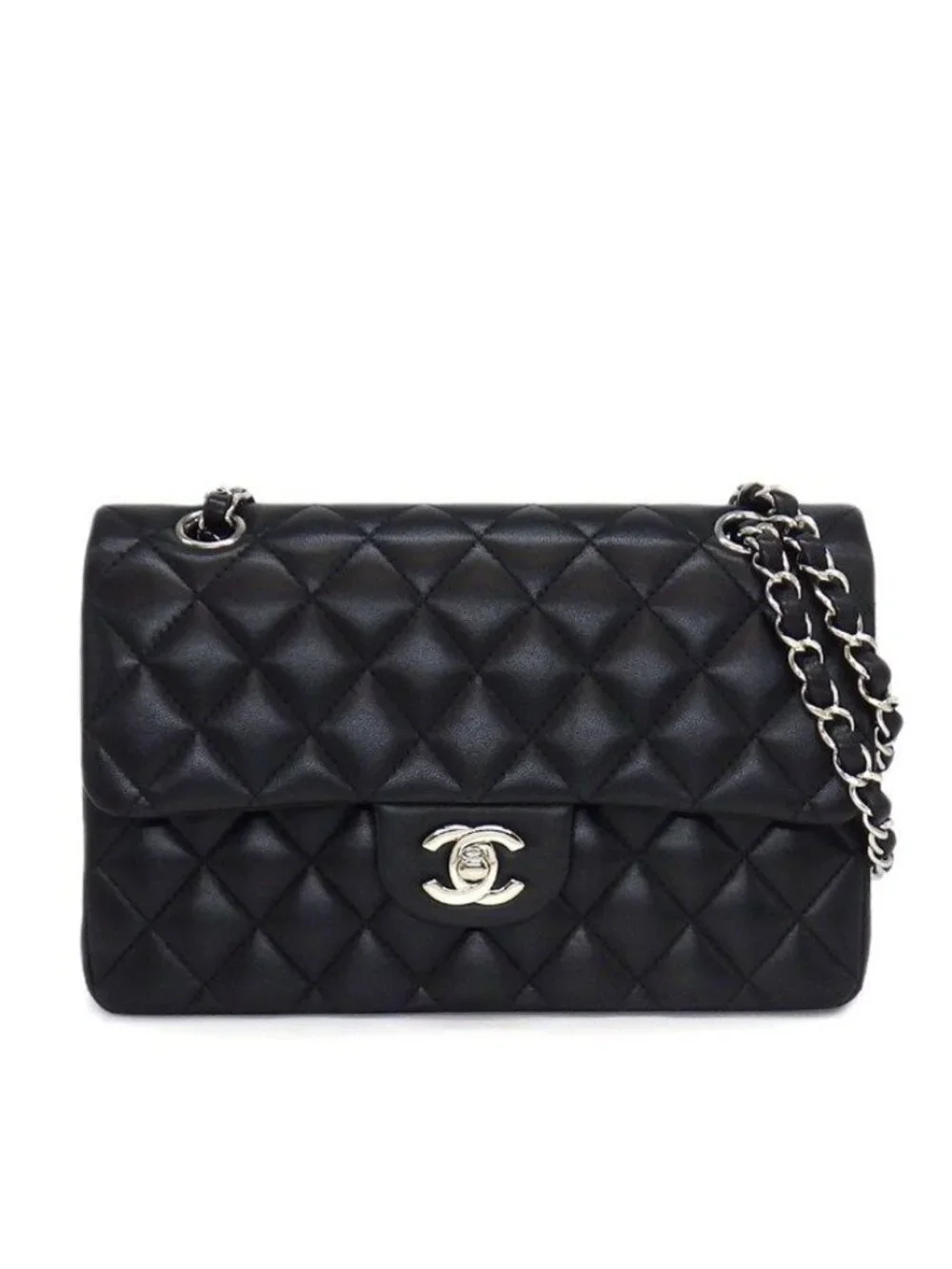 Chanel Shoulder Bag Quilted 23 Classic Small Onwards Black Lambskin
